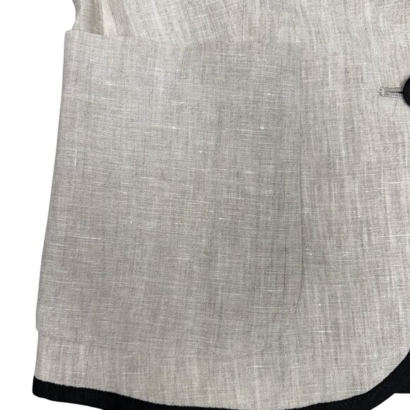 Women's J. CREW Schoolboy Tipped Blazer‎ 100% Linen- Size 2 - Picture 7 of 12